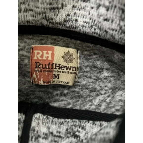 Ruff Hewn Men's Pullover Sweater Gray/Black 1/4 Zip Size M - Picture 4 of 6